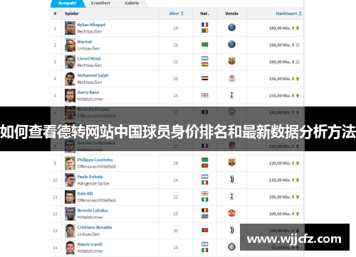 如何查看德转网站中国球员身价排名和最新数据分析方法